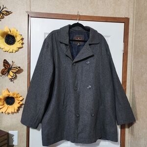 Men's Gray Double-Breasted Coat Sz Xl